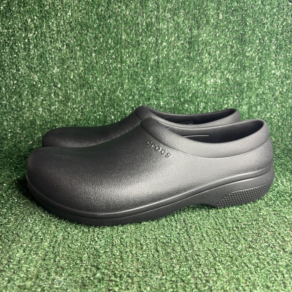 NEW Crocs On-The-Clock Slip On Resistant Work Comfort Clog Shoes Black Mens 12 - Picture 3 of 9